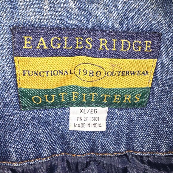 🧥Eagles Ridge Outfitters Long Denim Jacket – Quilted Lining – Size XL - Picture 3 of 7